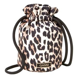 Ganni Leopard Bucket Purse